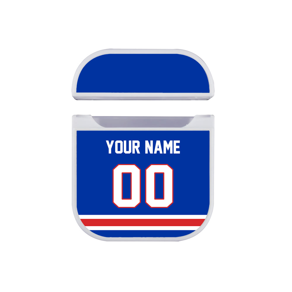 NHL New York Rangers Custom Jersey Hard Plastic Case For Apple Airpods