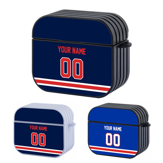 NHL New York Rangers Custom Jersey Hard Plastic Case For Apple Airpods 3