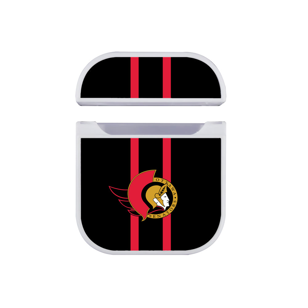 NHL Ottawa Senators Black Apple AirPods Case-AirPod Case-White-Altracase
