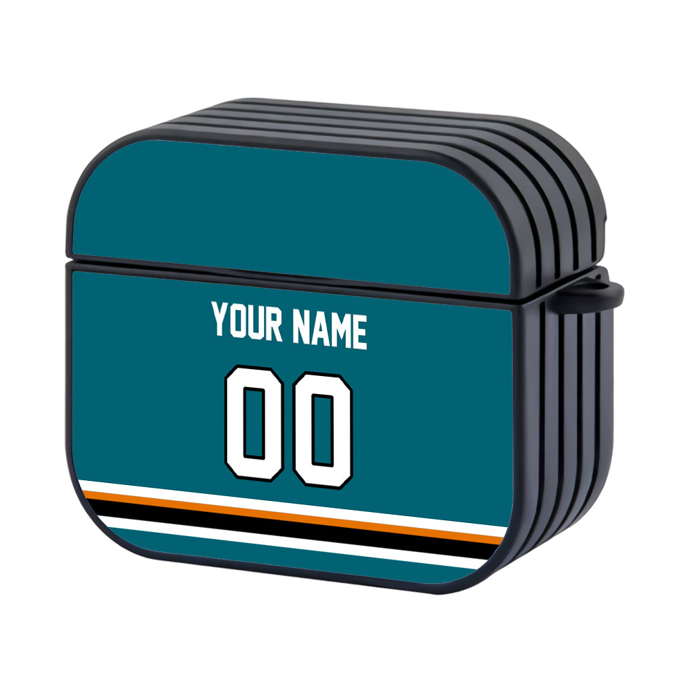 NHL San Jose Sharks Custom Jersey Hard Plastic Case For Apple Airpods 3