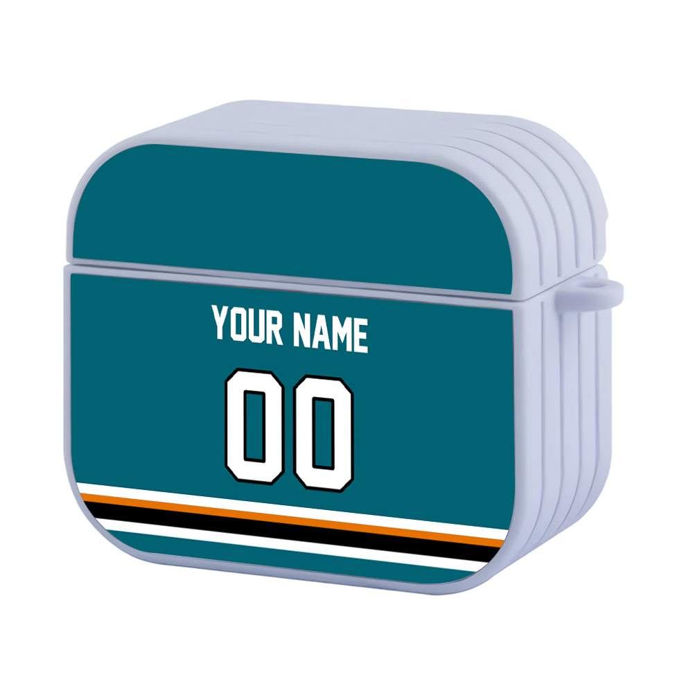 NHL San Jose Sharks Custom Jersey Hard Plastic Case For Apple Airpods 3