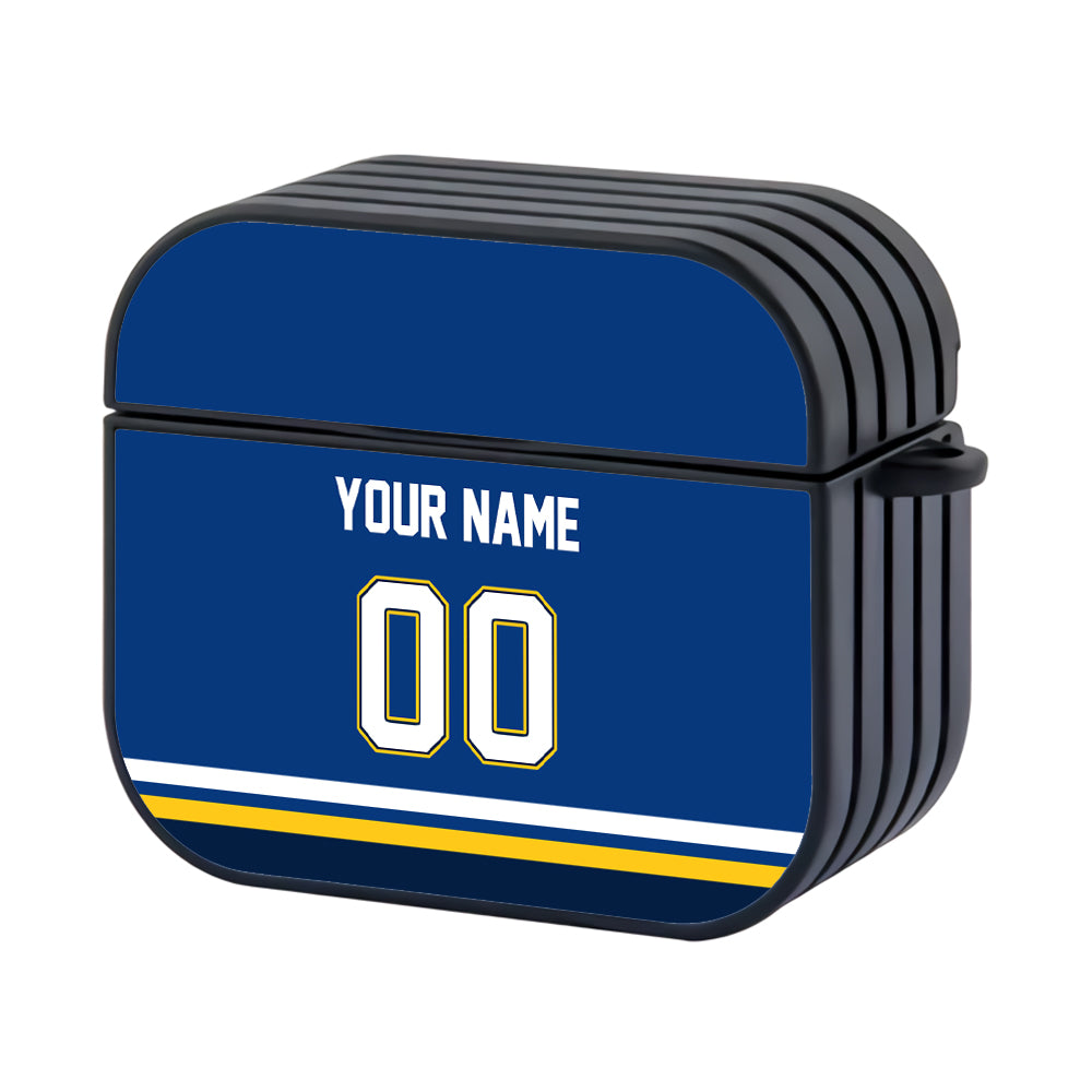 NHL St Louis Blues Custom Jersey Hard Plastic Case For Apple Airpods 3