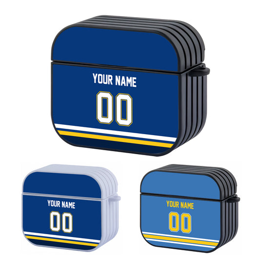 NHL St Louis Blues Custom Jersey Hard Plastic Case For Apple Airpods 3