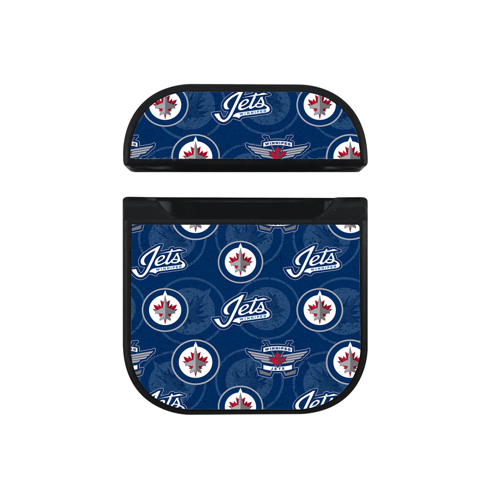 NHL Winnipeg Jets Pattern Apple AirPods Case-AirPod Case-Black-Altracase