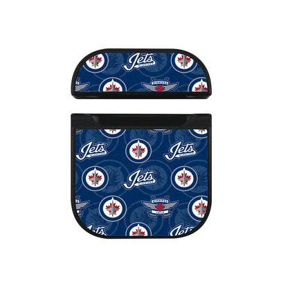 NHL Winnipeg Jets Pattern Apple AirPods Case-AirPod Case-Black-Altracase