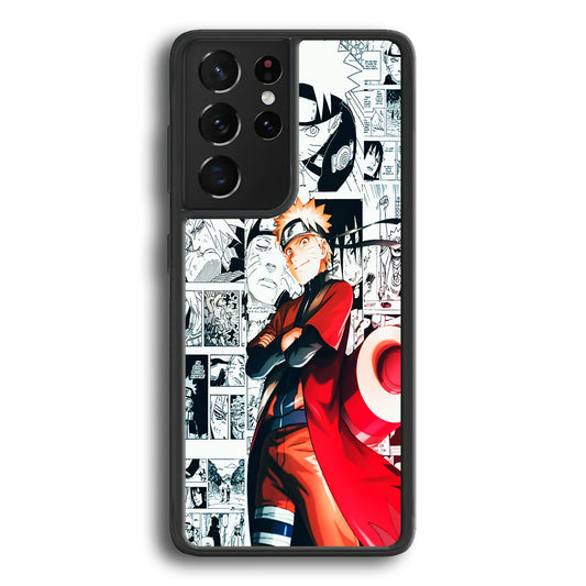 Naruto Hokage Comic Samsung Galaxy S23 Ultra Case-Phone Case-Rubber Black (2D Case)-Altracase