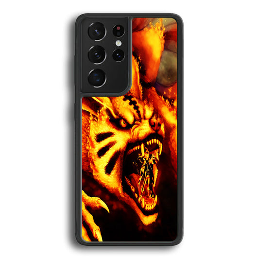 Naruto Nine Tailed Demon Fox Samsung Galaxy S23 Ultra Case-Phone Case-Rubber Black (2D Case)-Altracase