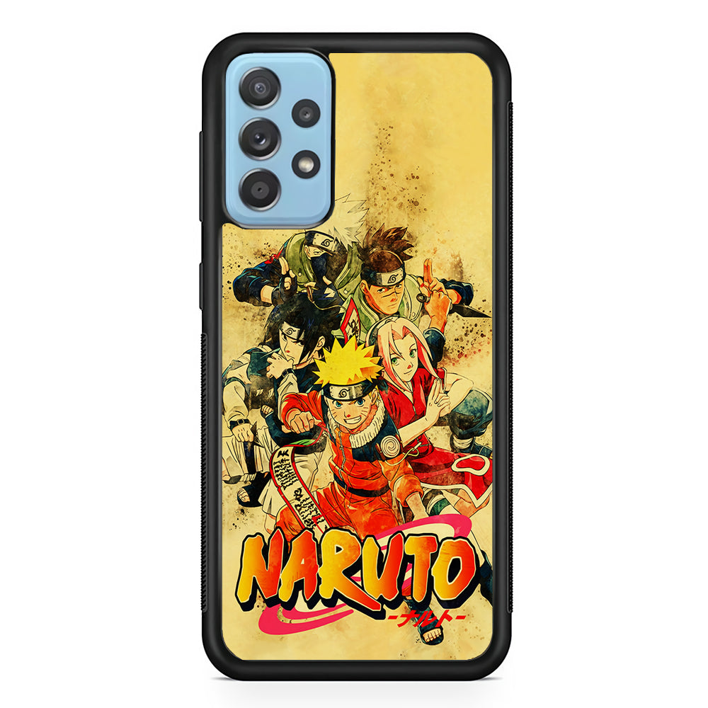 Naruto Shippuden Vintage Samsung Galaxy A72 Case-Phone Case-Rubber Black (2D Case)-Altracase
