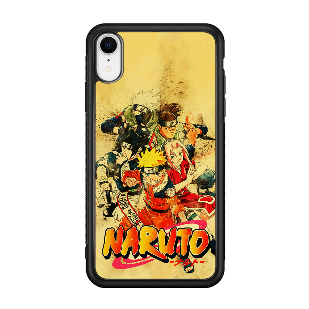 Naruto Shippuden Vintage iPhone XR Case-Phone Case-Rubber Black (2D Case)-Altracase