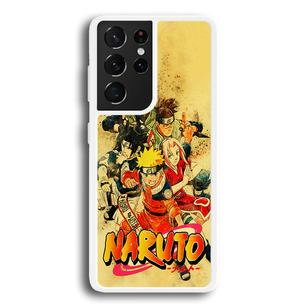 Naruto Shippuden Vintage Samsung Galaxy S21 Ultra Case-Phone Case-Rubber White (2D Case)-Altracase