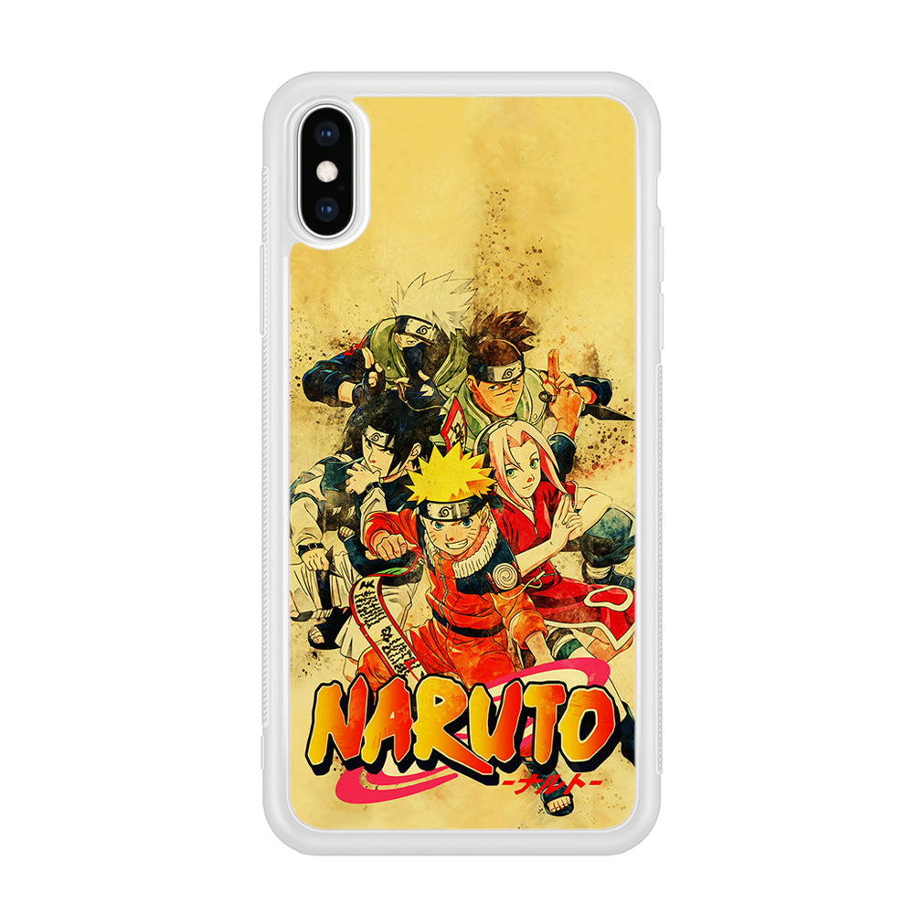 Naruto Shippuden Vintage iPhone Xs Case-Phone Case-Rubber White (2D Case)-Altracase
