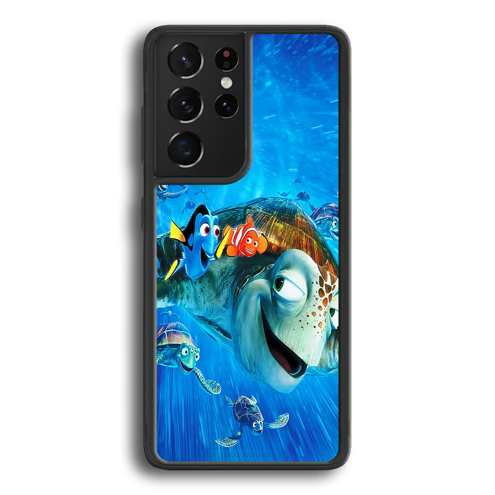 Nemo Dorry and Turtles Samsung Galaxy S23 Ultra Case-Phone Case-Rubber Black (2D Case)-Altracase