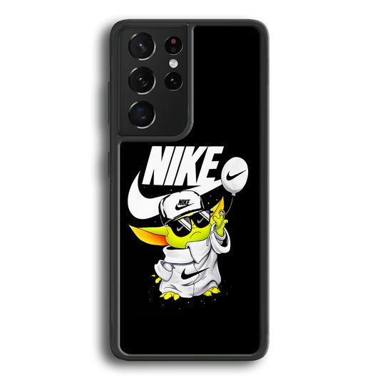Nike Chibi Yoda Star Wars Samsung Galaxy S21 Ultra Case-Mobile Phone Case-Rubber Black (2D Case)-Altracase