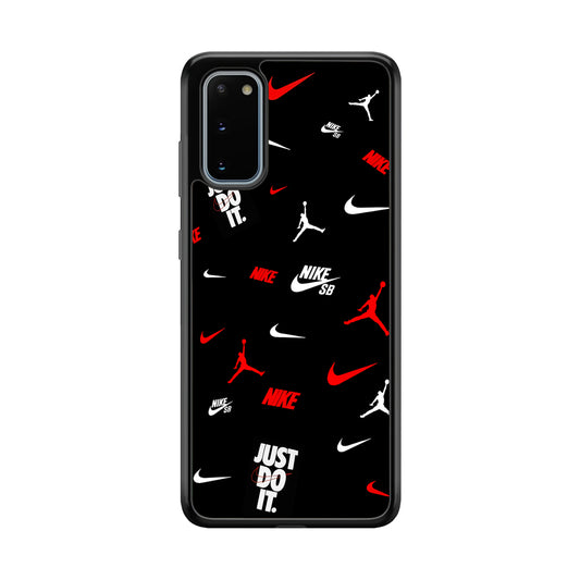 Nike Collage Emblem Jordan Samsung Galaxy S20 Case-Mobile Phone Case-Rubber Black (2D Case)-Altracase