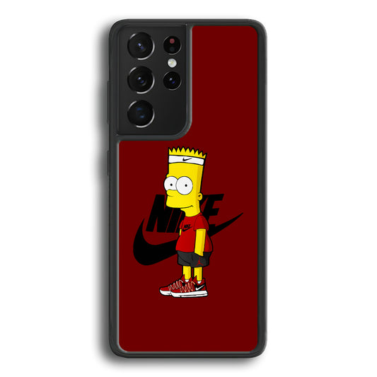 Nike Cool Bart Simpson Samsung Galaxy S21 Ultra Case-Mobile Phone Case-Rubber Black (2D Case)-Altracase