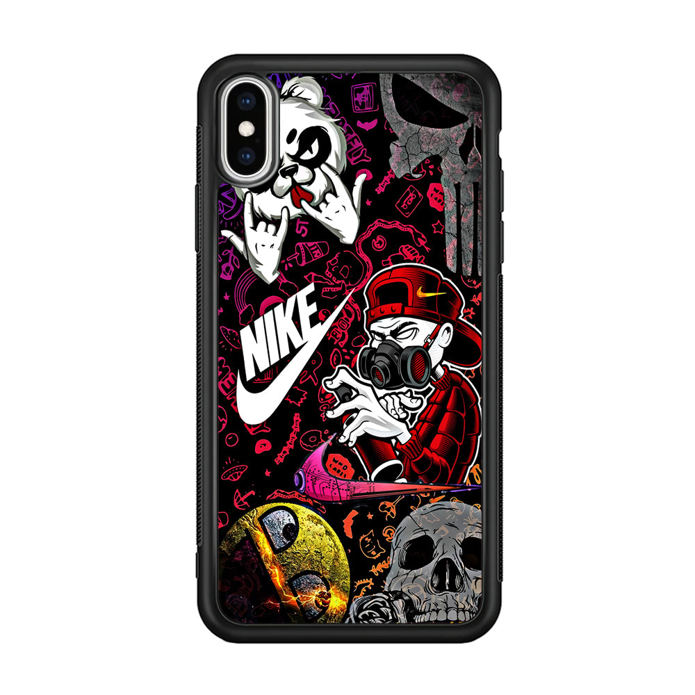 Nike Graffiti Sticker Art iPhone X Case