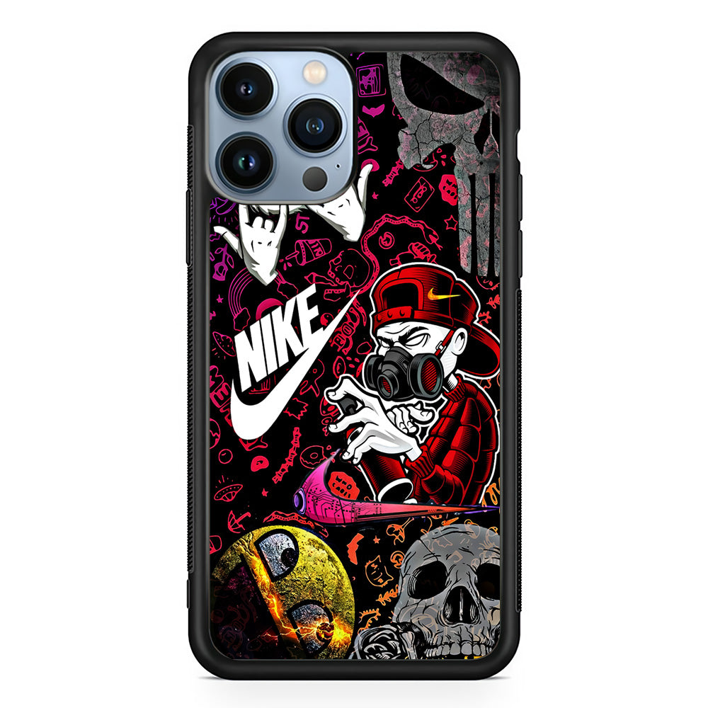 Nike Graffiti Sticker Art iPhone 13 Pro Max Case