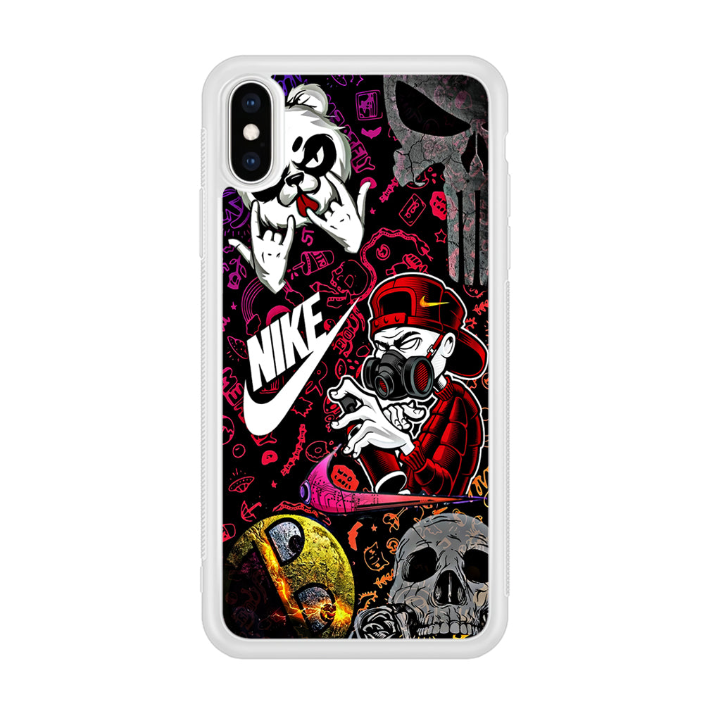 Nike Graffiti Sticker Art iPhone X Case