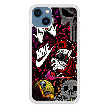 Nike Graffiti Sticker Art iPhone 15 Case