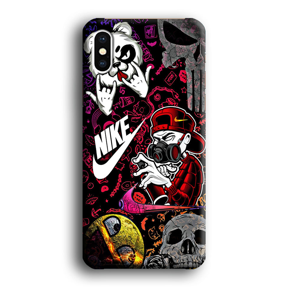 Nike Graffiti Sticker Art iPhone X Case