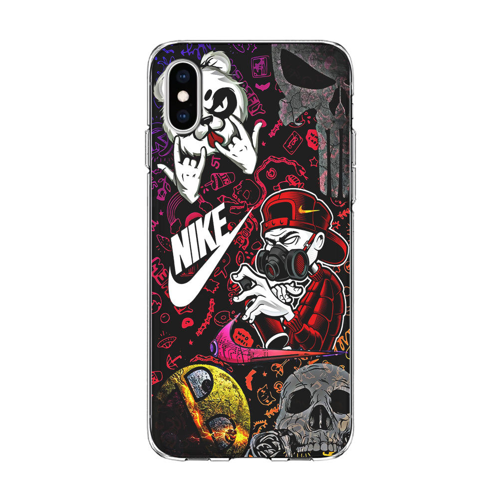 Nike Graffiti Sticker Art iPhone X Case