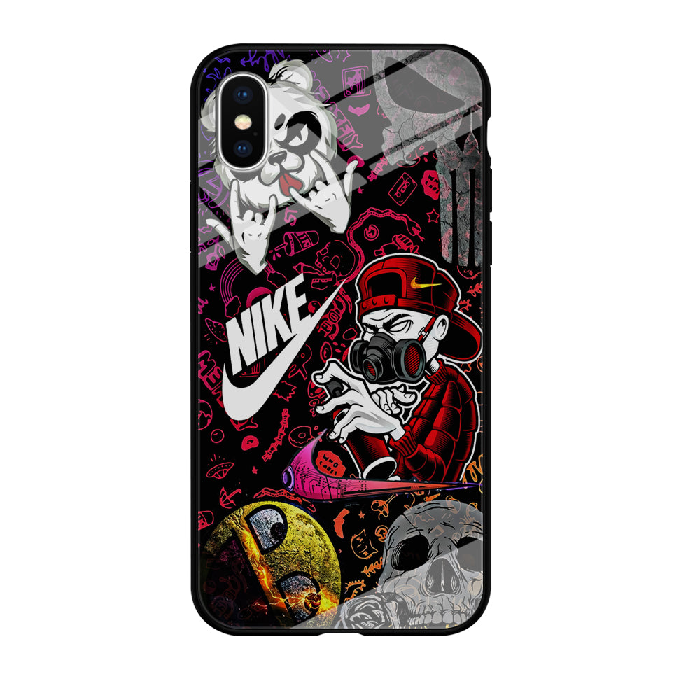 Nike Graffiti Sticker Art iPhone X Case