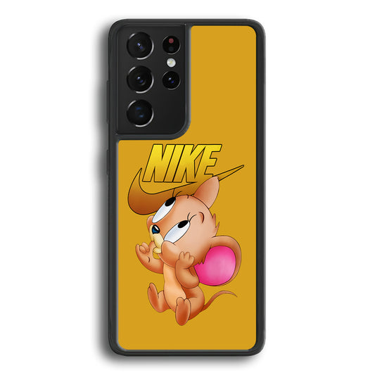 Nike Jerry Mouse Samsung Galaxy S21 Ultra Case-Mobile Phone Case-Rubber Black (2D Case)-Altracase