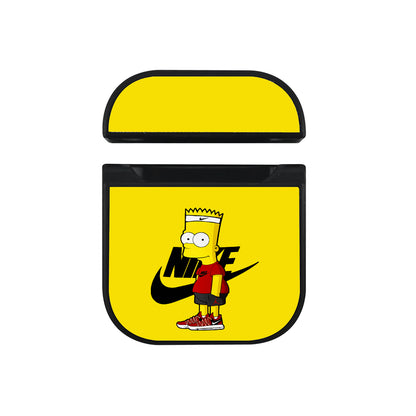 Nike Logo Bart Simpson Yellow Apple AirPods Case-AirPod Case-Black-Altracase