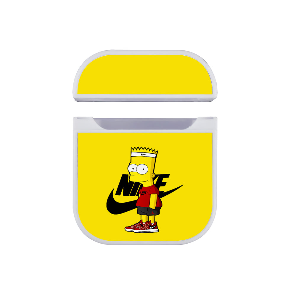 Nike Logo Bart Simpson Yellow Apple AirPods Case-AirPod Case-White-Altracase