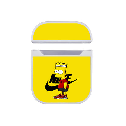 Nike Logo Bart Simpson Yellow Apple AirPods Case-AirPod Case-White-Altracase