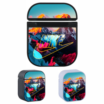 Nike Logo Beautiful Mountains Apple AirPods Case-AirPod Case-Altracase
