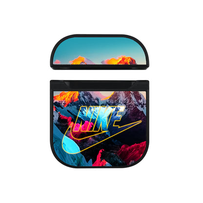 Nike Logo Beautiful Mountains Apple AirPods Case-AirPod Case-Black-Altracase