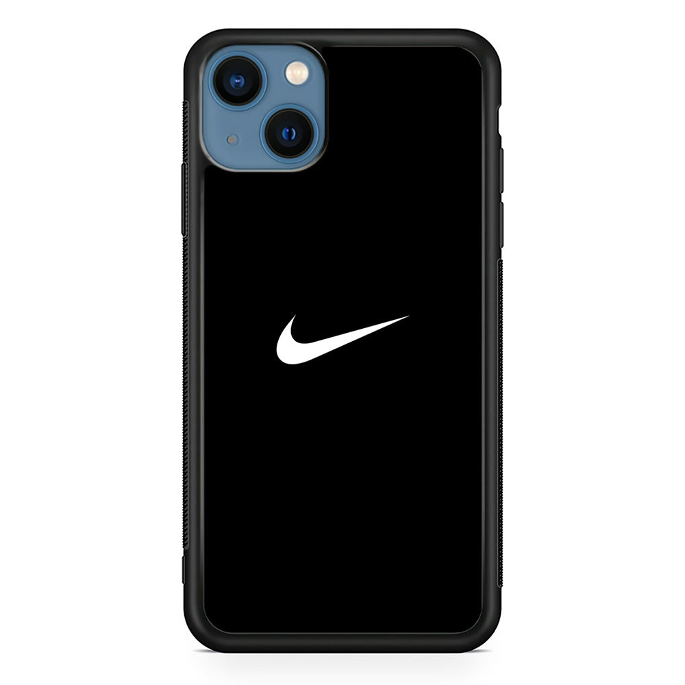 Nike Logo Black Simple iPhone 15 Case-Mobile Phone Case-Rubber Black (2D Case)-Altracase