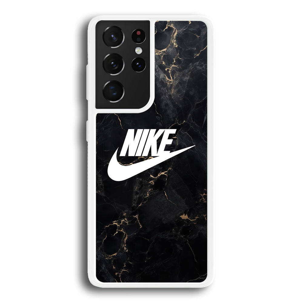 Nike Logo Black Stone Marble Samsung Galaxy S24 Ultra Case