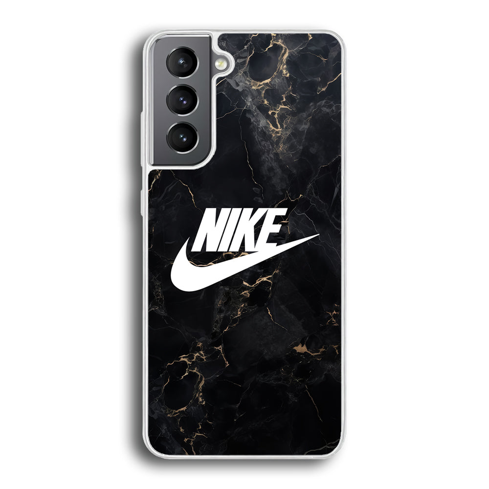 Nike Logo Black Stone Marble Samsung Galaxy S24 Case