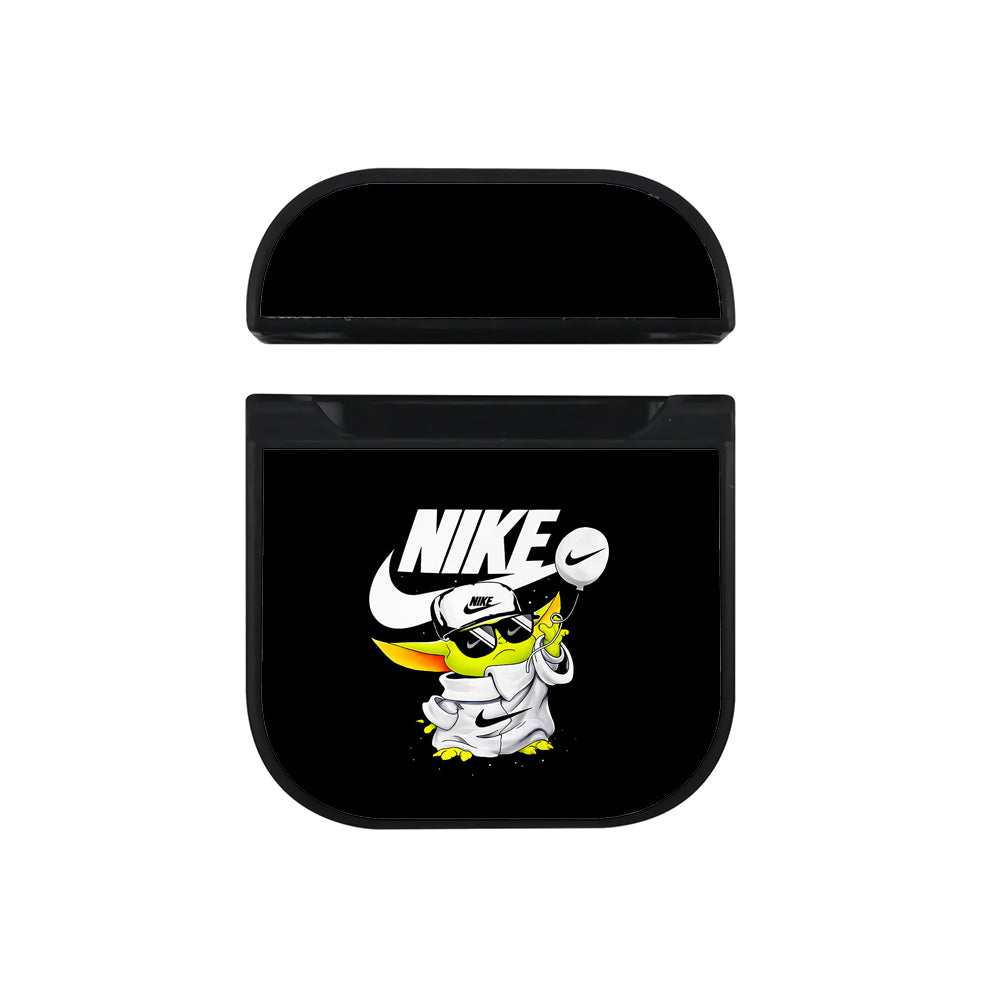 Nike Logo Chibi Yoda Apple AirPods Case-AirPod Case-Black-Altracase