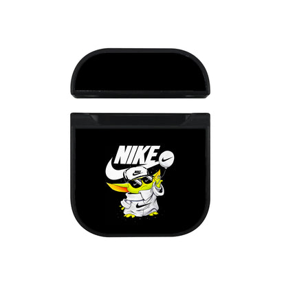 Nike Logo Chibi Yoda Apple AirPods Case-AirPod Case-Black-Altracase