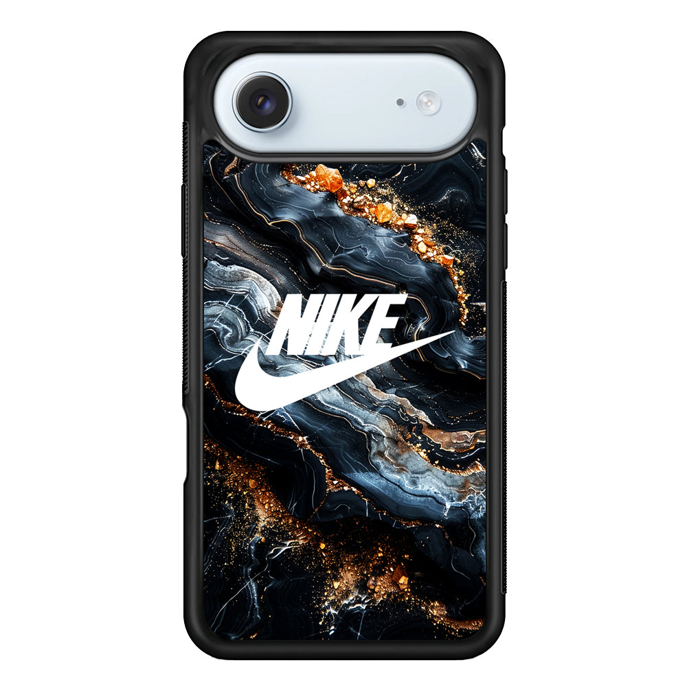 Nike Logo Grey Gold Stone Marble iPhone 17 Air Case - Altracase