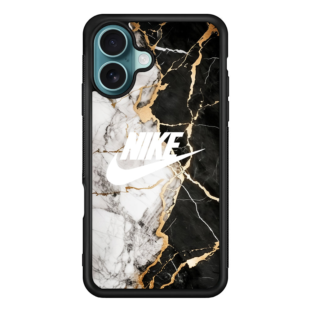 Nike Logo Mix Marble iPhone 16 Plus Case - Altracase