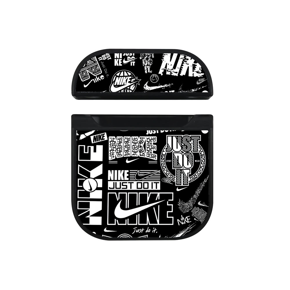 Nike Logo Monochrome Collection Apple AirPods Case-AirPod Case-Black-Altracase