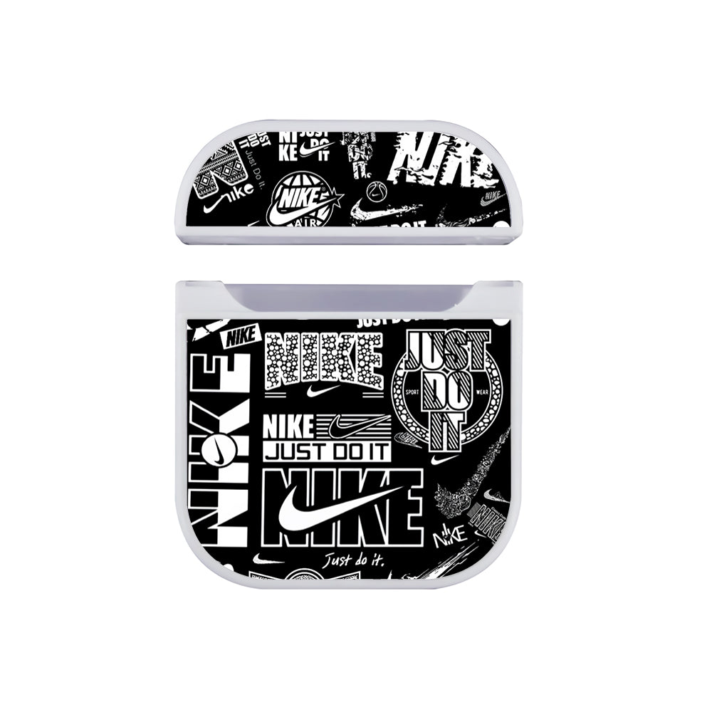 Nike Logo Monochrome Collection Apple AirPods Case-AirPod Case-White-Altracase