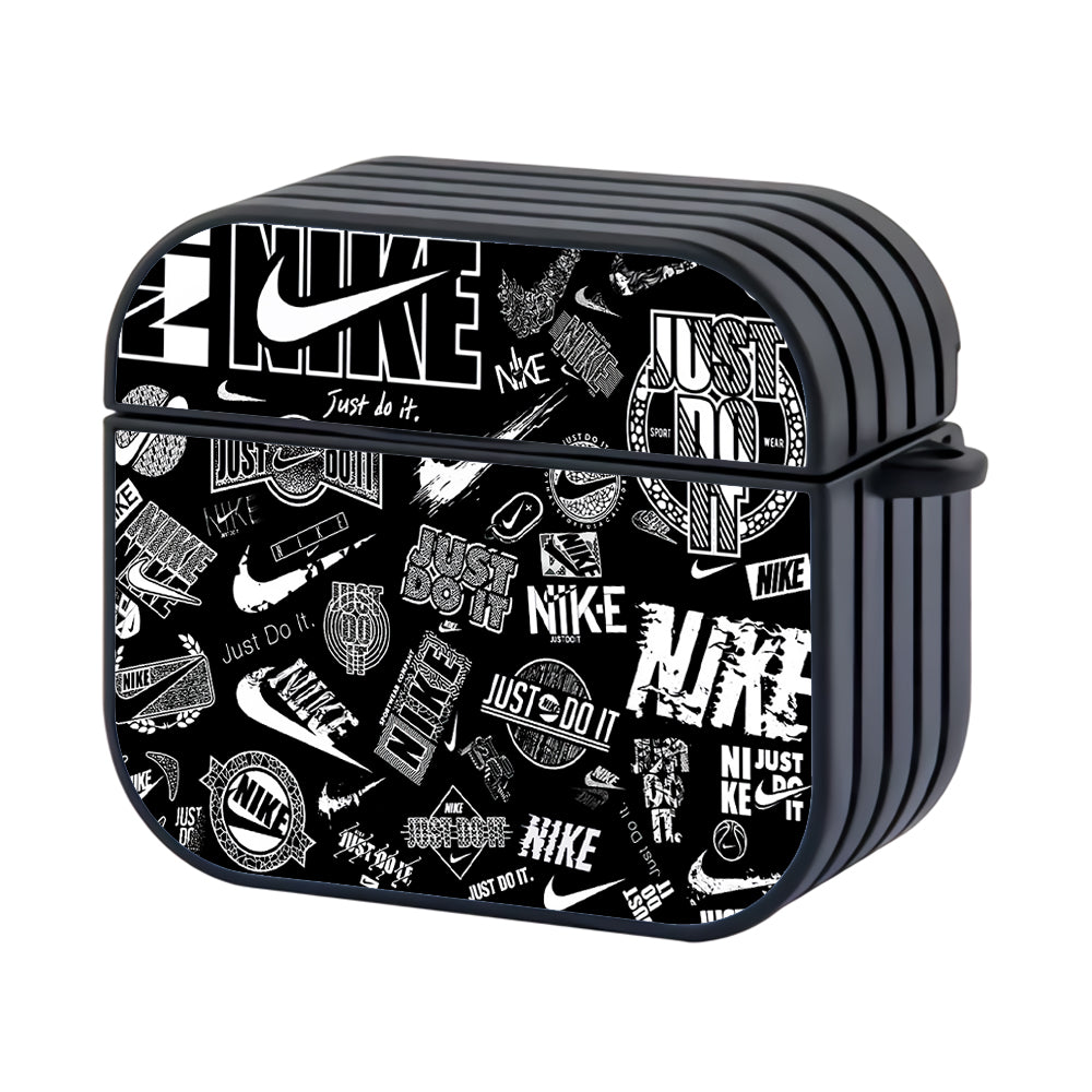 Nike Logo Monochrome Pattern Apple Airpods 3 Case - AirPod Case - Altracase
