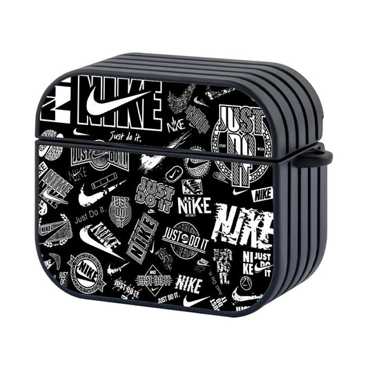 Nike Logo Monochrome Pattern Apple AirPods 4 Case - AirPod Case - Altracase