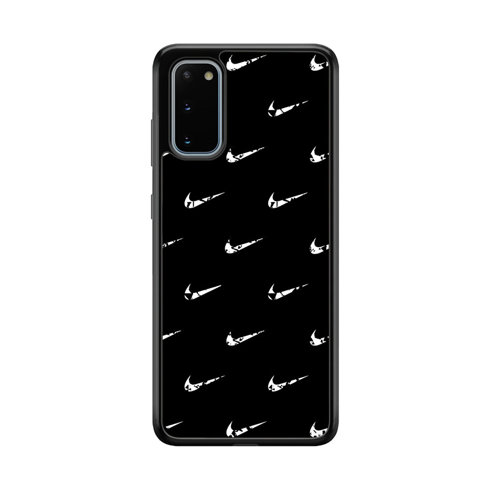 Nike Logo Pattern Samsung Galaxy S20 Case-Mobile Phone Case-Rubber Black (2D Case)-Altracase