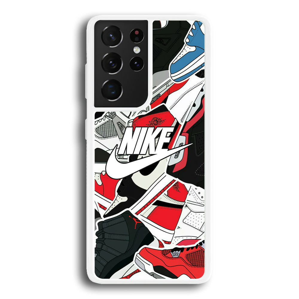 Nike Logo Shoes Pattern Samsung Galaxy S24 Ultra Case