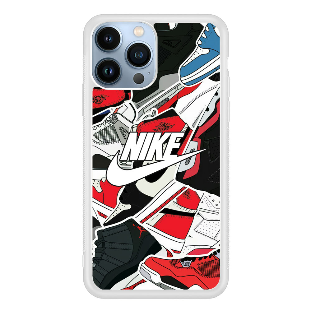 Nike Logo Shoes Pattern iPhone 15 Pro Case