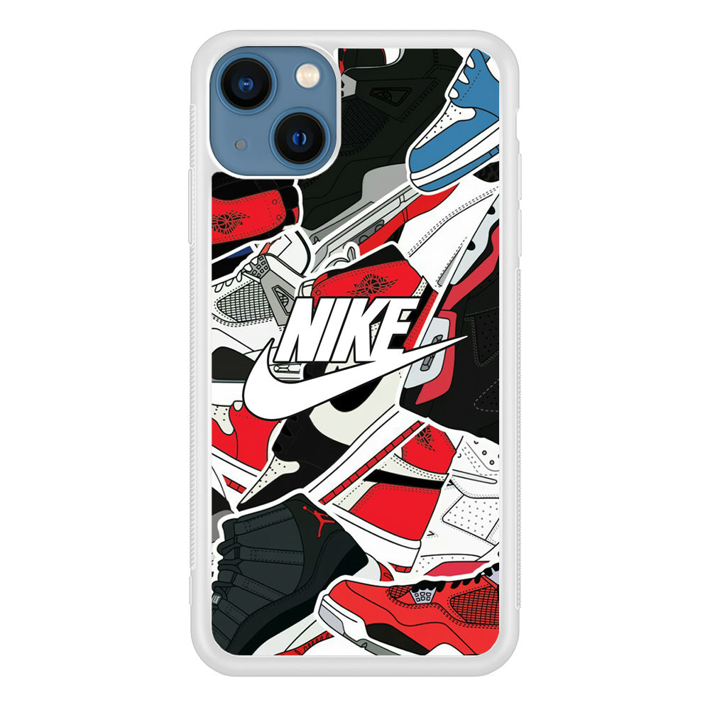 Nike Logo Shoes Pattern iPhone 15 Plus Case