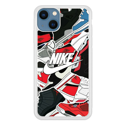 Nike Logo Shoes Pattern iPhone 15 Plus Case