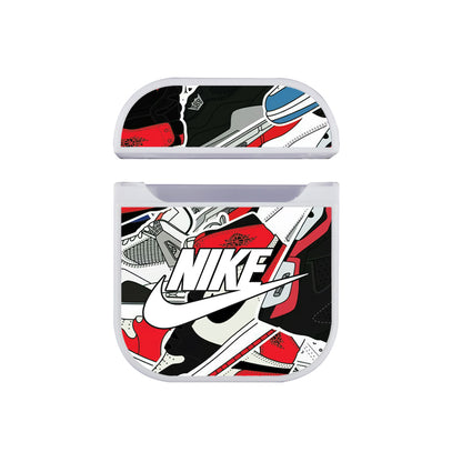 Nike Logo Shoes Pattern Apple AirPods Case-AirPod Case-White-Altracase