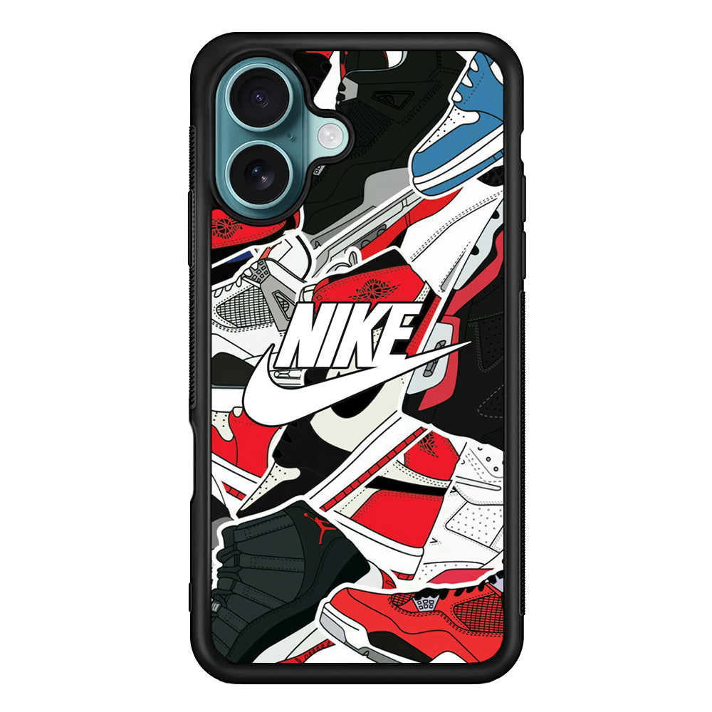 Nike Logo Shoes Pattern iPhone 16 Plus Case - Altracase